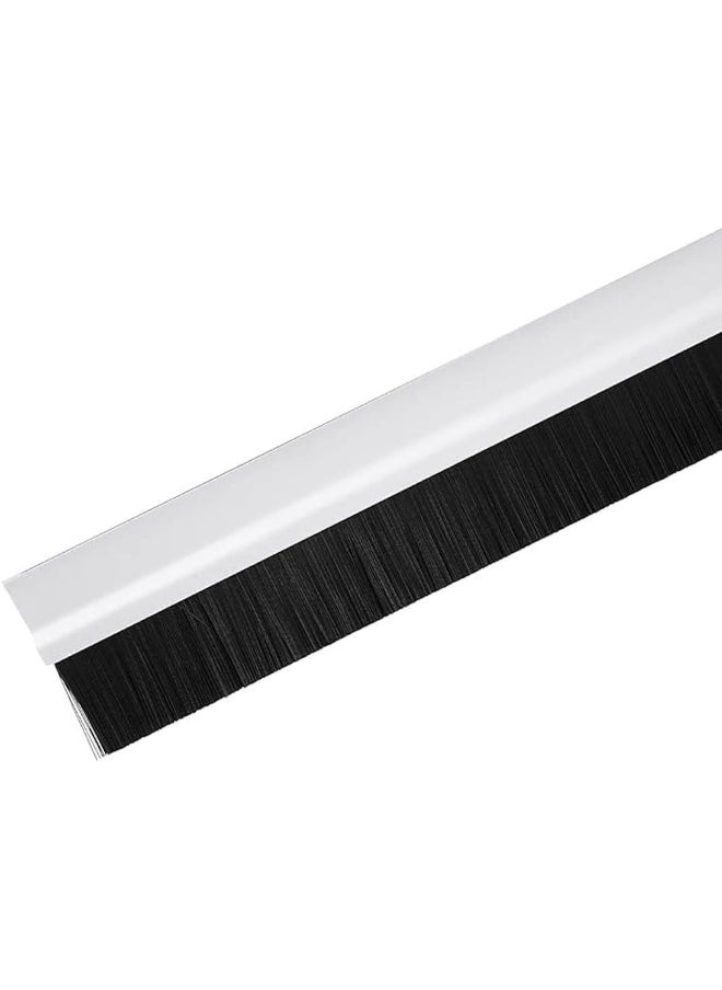 Royal Apex Door Bottom Brush And Rubber Seal With Screw For Exterior/Interior Doors, Insulation Door Seal Sound Proof Under Door Draft Blocker- Keeping Noise Repellent And Dust (120Cm, Brush White)  - Image 1