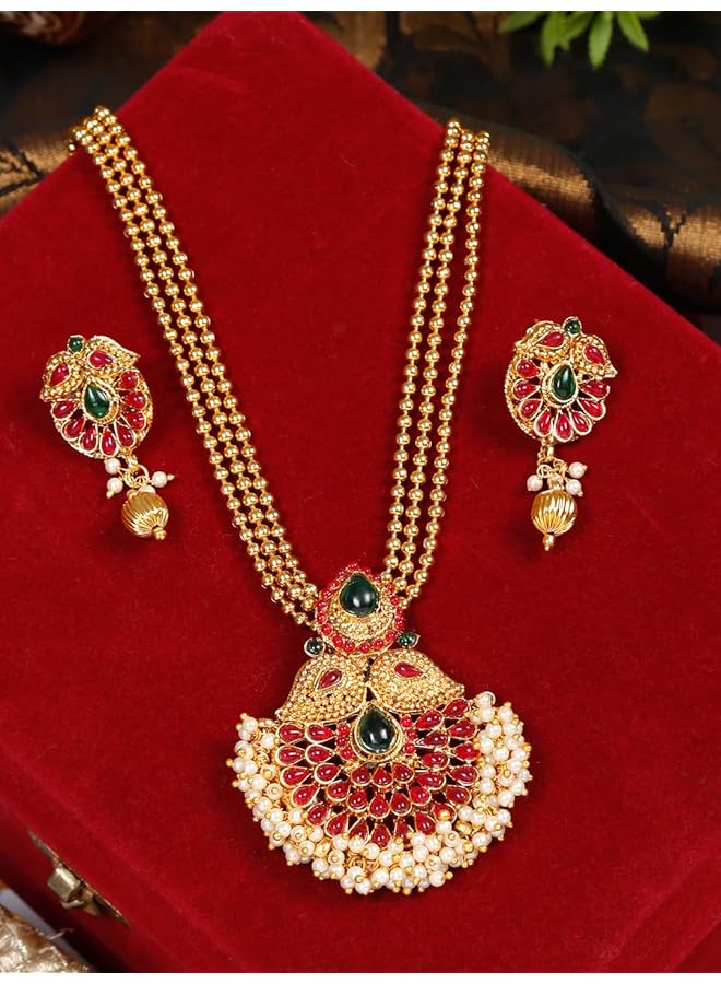 YouBella Jewelery For Women Gold Plated Pearl Necklace Jewelery Set For Women And Girls Ybnk_50593 - Image 2