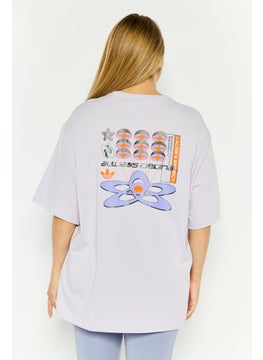 adidas Originals Women Sportswear Fit Short Sleeve Outdoor T-Shirt, Lavender  - Image 4