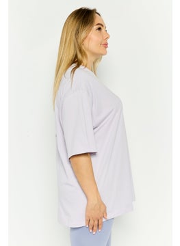 adidas Originals Women Sportswear Fit Short Sleeve Outdoor T-Shirt, Lavender  - Image 3