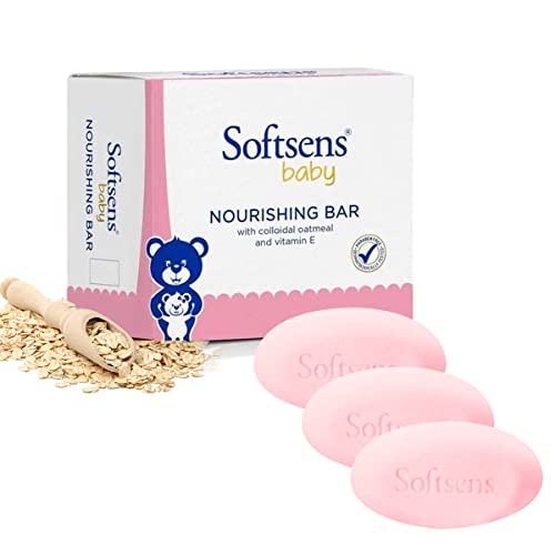 Softsens Baby Nourishing Bar Soap 100g each x 3 (300g) | Deep Nourishing & Gentle Cleansing | With Colloidal Oatmeal & Vitamin E | Dermatologically Tested, Hypoallergenic & Free from Parabens, SLS & SLES - Image 1