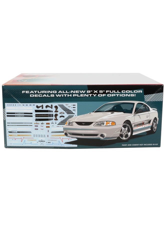 AMT 1997 Ford Mustang Cobra 1:25 Scale Model Kit – Authentic V-8 Engine Detail, 90+ Parts, Functional Hood & Scoops, Rear Spoiler, Pad-Printed Goodyear Tires – Skill Level 2 – Paint & Glue Required - Image 3