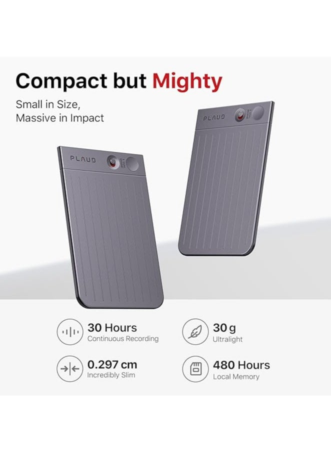 PLAUD PLAUD NOTE AI Voice Recorder, App Control, Transcribe & Summarize Empowered by ChatGPT, Support 57 Languages, 64GB, Audio Recorder for Calls, Meetings, Interviews, Black  - Image 2