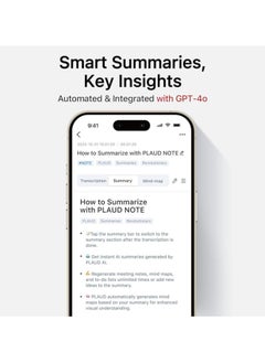 PLAUD PLAUD NOTE AI Voice Recorder, App Control, Transcribe & Summarize Empowered by ChatGPT, Support 57 Languages, 64GB, Audio Recorder for Calls, Meetings, Interviews, Black  - Image 4