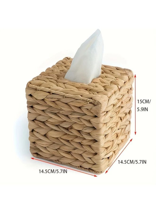 Bohemian Style Cuboid Tissue Box Square Decorative Storage Basket For Bathroom Desktop - Image 4
