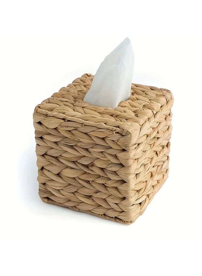 Bohemian Style Cuboid Tissue Box Square Decorative Storage Basket For Bathroom Desktop - Image 2