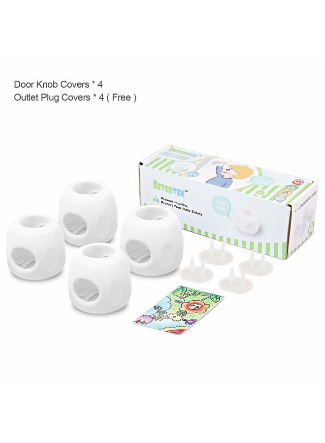 BETERTEK Door Knob Safety Cover for Kids, Child Proof Door Knob Covers, Baby Safety Doorknob Handle Cover Lockable Design. (4 Pack) - Image 5
