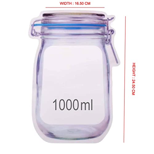 DEERA Jar-Shaped Ziplock Stand Up Pouch 170x250mm Pack of 15 - Image 2