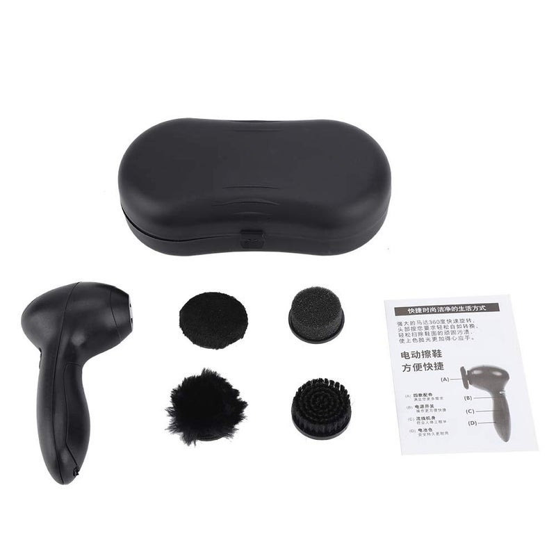 ZDWHE Electric Shoe Polisher Portable Car Seat Cleaning Brushes for Leather Bags, 4 Brushes Included - Image 1