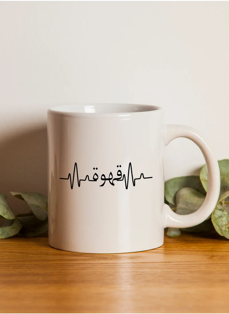 LOWHA 11 oz Ceramic Mug with Coffee Design