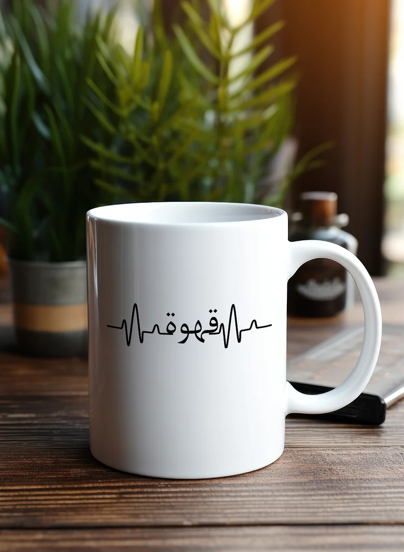 LOWHA 11 oz Ceramic Mug with Coffee Design