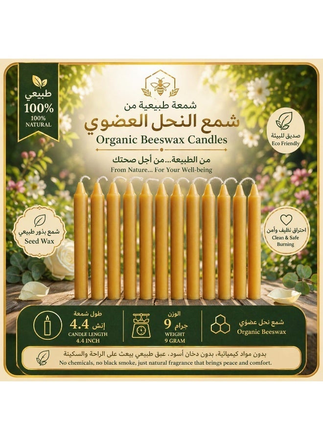 Premium Organic Beeswax Candles | Pure Honey-Scented Tealights (4.4 Inch, 9g each) - Pack of 10 - Image 1