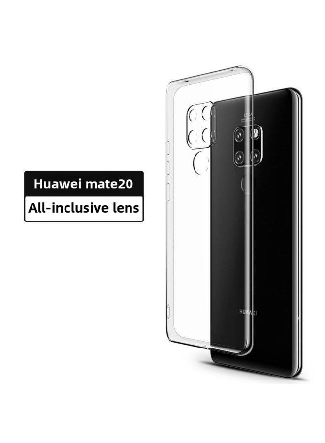 Loquat For Huawei Mate20 Phone Case Met20pro Transparent Ma20por Mate20 Malphate Silicone M20 Soft Case N-Color:Transparent Bare Metal Feel Lens Full Package♦1-Exterior Dimension:For Huawei Mate20Pro  - Image 1