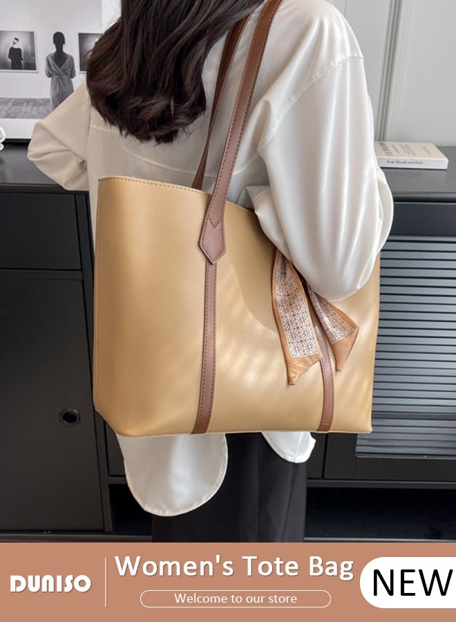 DUNISO Women's Shoulder Tote Bag Faux Leather Handbag For Women Large Capacity Bucket Bag Fashionable Travel Messenger Shoulder Bag For Ladies Girls College Students - Image 1