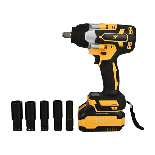 Hyco LABEL FLYMAX Cordless Impact Wrench, 21V, 650 Nm Torque, 4.0Ah Batteries, 1/2-inch Drive with LED Light Made in Taiwan - Image 3