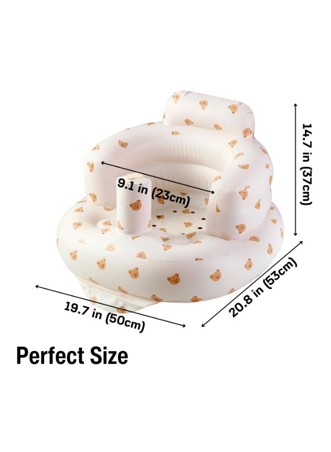 Daytoyz Inflatable Baby Seat for 3 Months+, Blow Up Infant Chair Toddler Floor Seats with Built in Air Pump for Sitting Up, Bear - Image 5