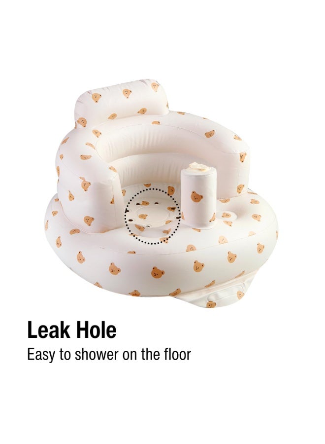 Daytoyz Inflatable Baby Seat for 3 Months+, Blow Up Infant Chair Toddler Floor Seats with Built in Air Pump for Sitting Up, Bear - Image 4