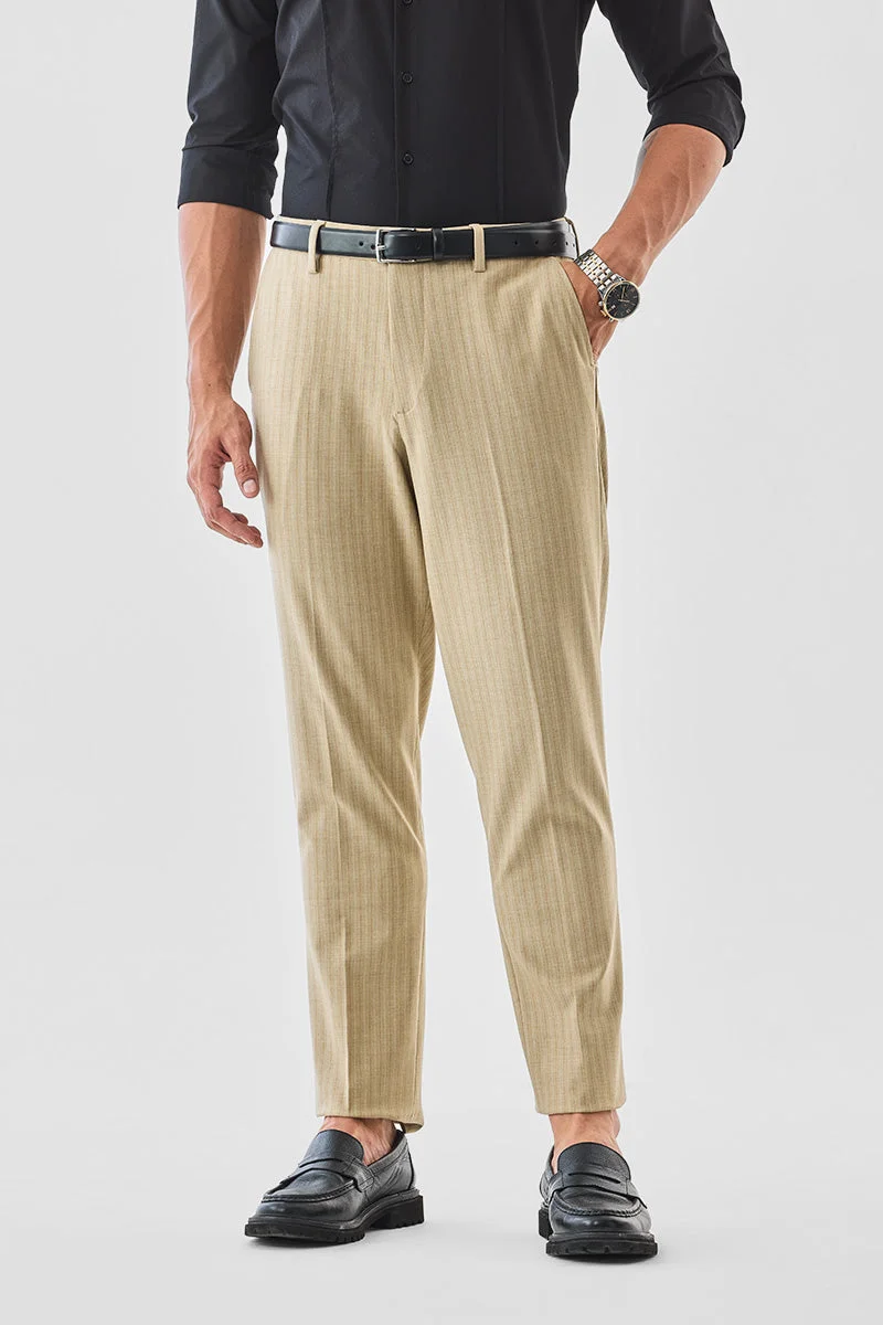 SNITCH بنطلون مخطط بقصة ضيقة مطاطية