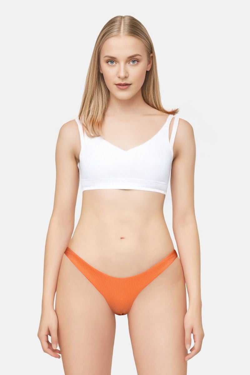 Aerie Women Textured Cheeky Panty, Orange  - Image 1
