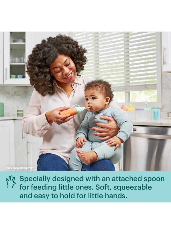 PYREX Pyrex Littles Spoon Lid & 5 OZ Pouch, Silicone Baby Toddler Feeding Set, Airtight Leak-Proof BPA Free Non-Breakable Dishwasher Safe, Ages 6 Months +  - Image 1