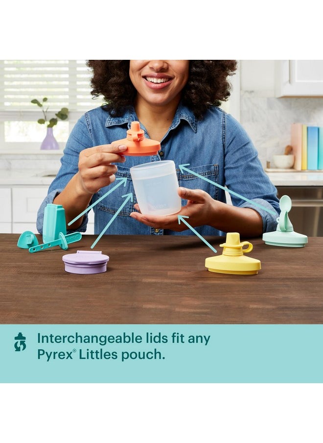 PYREX Pyrex Littles Spoon Lid & 5 OZ Pouch, Silicone Baby Toddler Feeding Set, Airtight Leak-Proof BPA Free Non-Breakable Dishwasher Safe, Ages 6 Months +  - Image 3