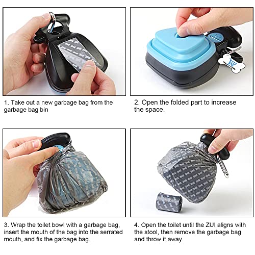 THE DDS STORE Portable Pet Pooper Scooper for Dog Cat Poop Scoop, Easy to Use Handheld Animal Waste Picker with Poo Bag Dispenser and 15 Waste Bags - Image 2