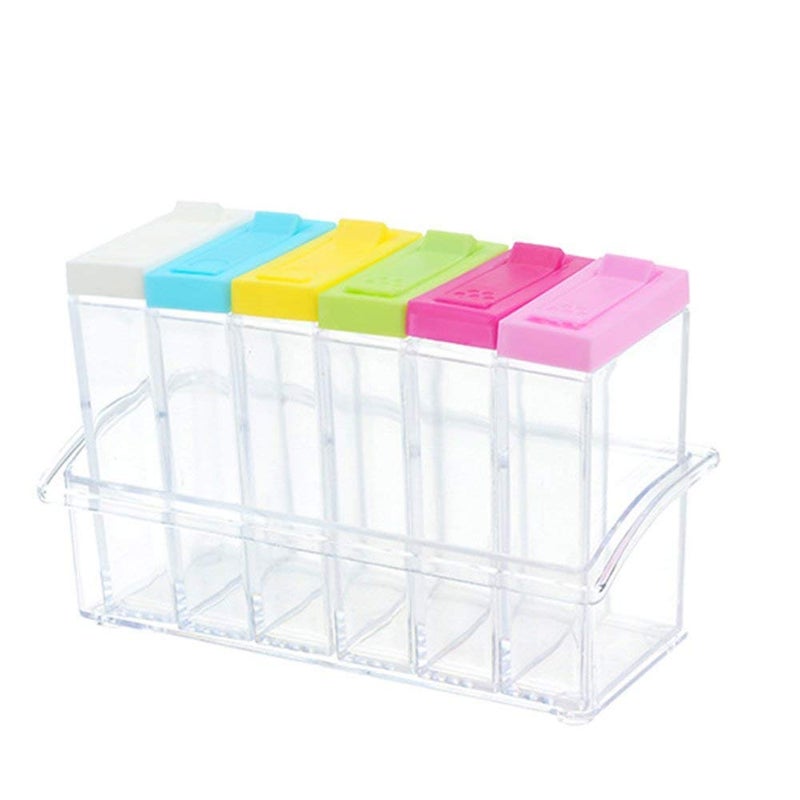 Param Fibre Spice Jar - 6 Pieces, Multicolour - Image 1