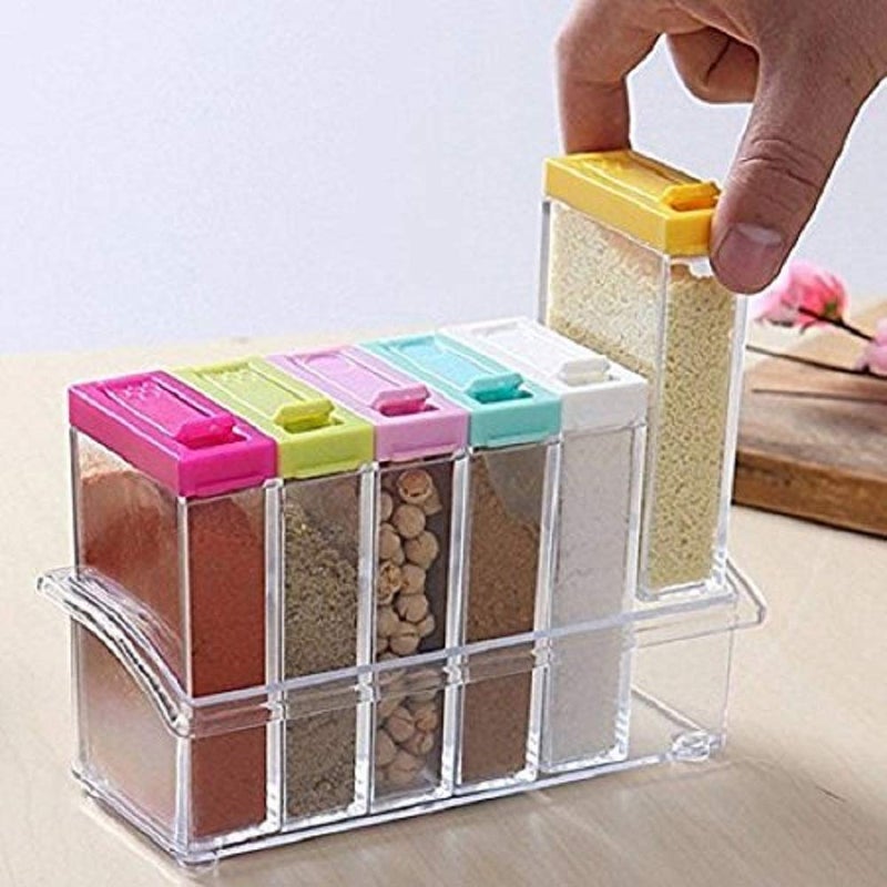 Param Fibre Spice Jar - 6 Pieces, Multicolour - Image 2