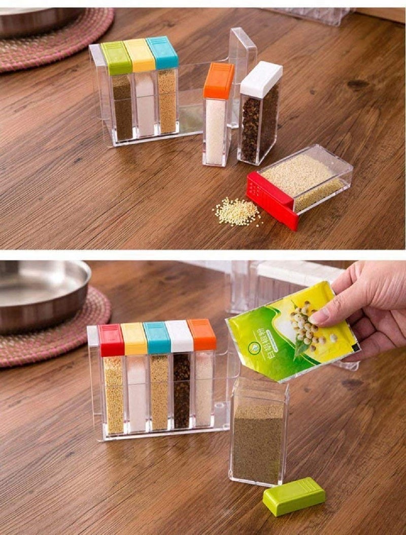 Param Fibre Spice Jar - 6 Pieces, Multicolour - Image 3