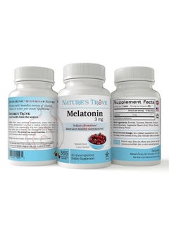 Melatonin 3mg Chewable, 365 Chewable Melatonin Cherry Flavor Tablets, by Nature's Trove