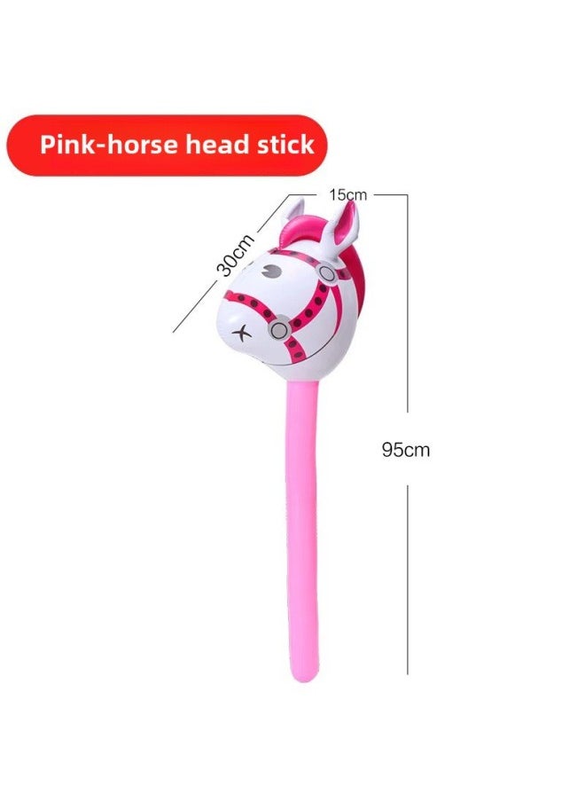 Inflatable Tumbler Children's Toys 36 Color Penguin Tumbler Stall Selling Little Penguin-Color:Pink Horse Head Stick  - Image 1