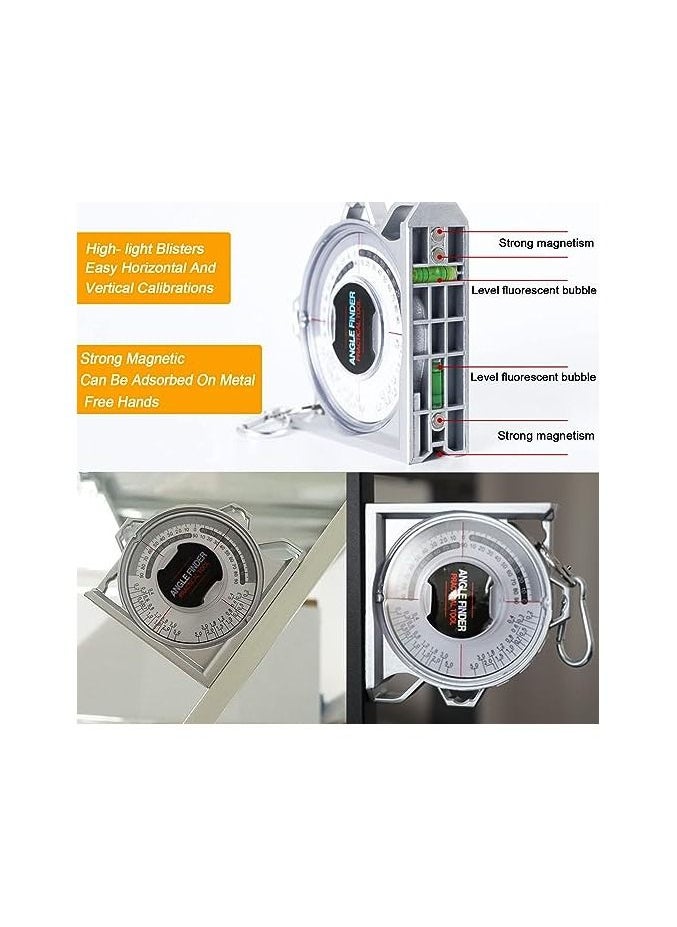 SYOSI - Angle Meter Gauge for Household Industrial Use, Angle Finder, Magnetic Angle Finder Angle Measuring Tool, Tilt Level Meter Slope Locator Angle Measurement Engineering Clinometer for Civil Engineering - Image 1