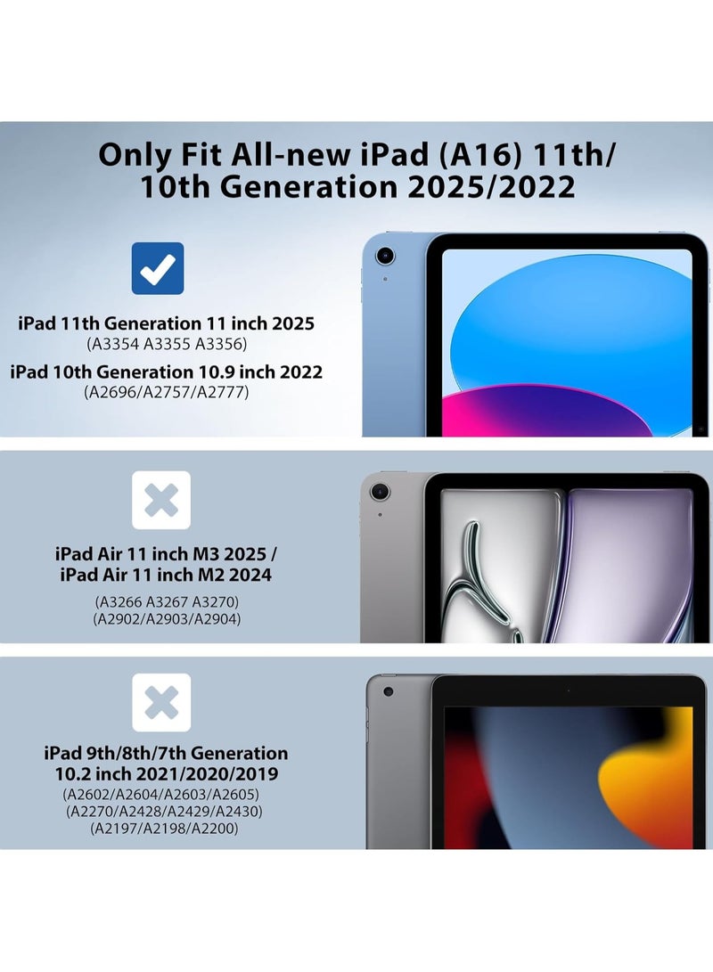 DUSALA Case for iPad (A16) 11th Generation 11 Inch 2025, iPad 10th Generation Case 10.9 Inch 2022 with Pencil Holder,Slim Protective Cover with Clear Back Shell,Auto Wake/Sleep, (Pink) - Image 2