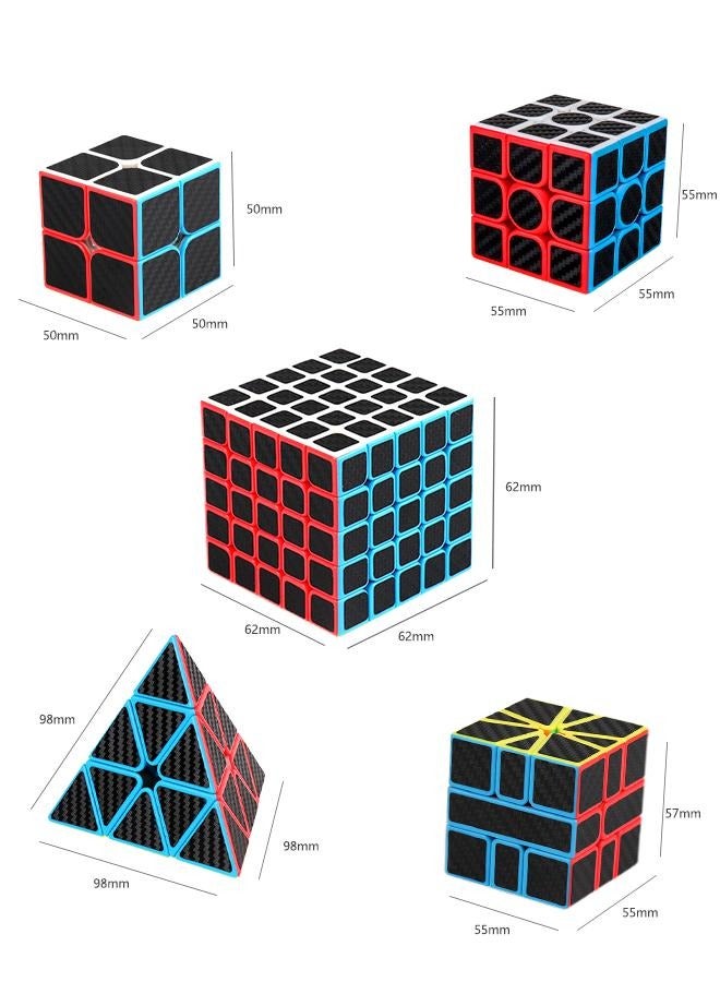 GROIC 5pcs Magic Cube Set 2x2 3x3 5x5 Pyramid Puzzle Easy Turning Toy Gift - Image 2