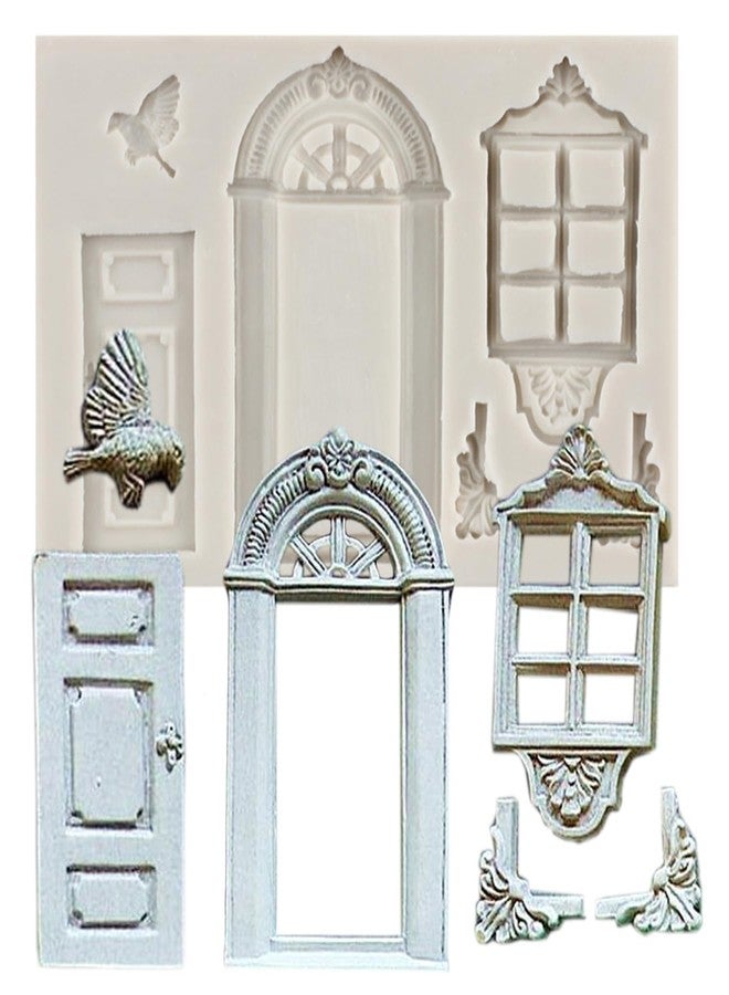 MINFEIDMS Window Door Silicone Fondant Mold For Cake Decorating Cupcake Topper Polymer Clay Candy Chocolate Gum Paste - Image 1