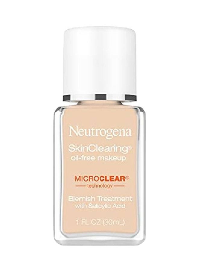 Neutrogena Skinclearing Oilfree Acne And Blemish Fighting Liquid Foundation With .5% Salicylic Acid Acne Medicine Shine Controlling Makeup For Acne Prone Skin 30 Buff 1 Fl. Oz  - Image 1