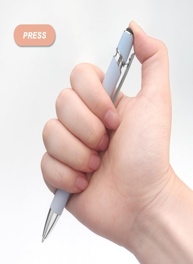 Bribobo Ballpoint Pen 2-in-1 Stylus Retractable Ballpoint Pen with Stylus tip, Metal Stylus Pen for Touch Screens, 1.0 mm Black Ink (Pastel Color) 6 Pack - Image 3