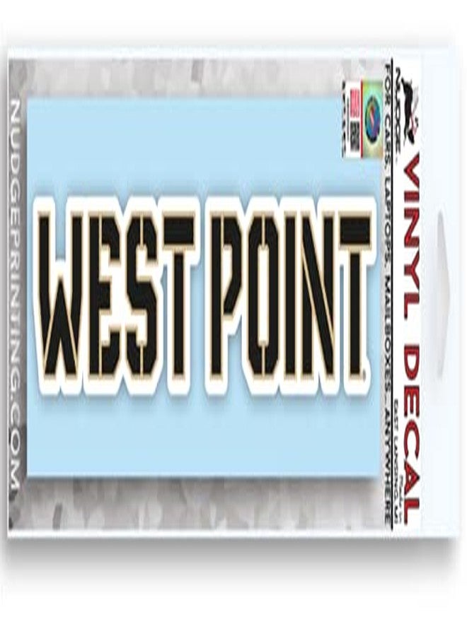 Nudge Printing US Military Academy Block 'West Point' Black & Gold Car Decal Bumper Sticker - Image 2
