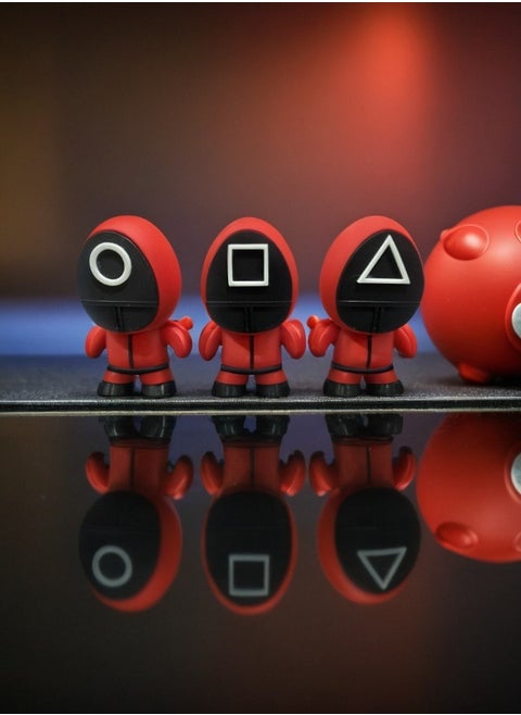 3 PCs Squid Game Figurines - Geometric Guards