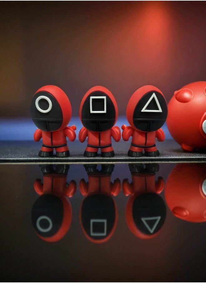 3D Brothers 3 PCs Squid Game Figurines - Geometric Guards  - Image 1