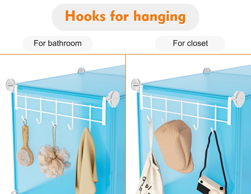 HOMIDEC Portable Closet 6 Cube Closet Organizer and Storage Shelf Bookcase with Metal Hammer, Organizer Cabinet for Kids, Bedroom, Bathroom - Image 5