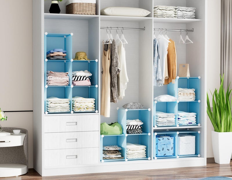 HOMIDEC Portable Closet 6 Cube Closet Organizer and Storage Shelf Bookcase with Metal Hammer, Organizer Cabinet for Kids, Bedroom, Bathroom - Image 3