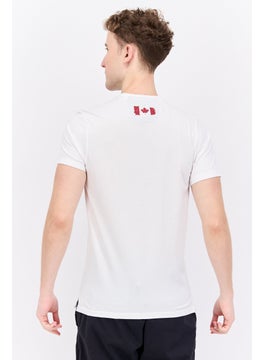 Canadian Peak Men Crew Neck Short Sleeve Embroidered T-Shirt, White  - Image 3