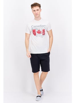 Canadian Peak Men Crew Neck Short Sleeve Embroidered T-Shirt, White  - Image 4