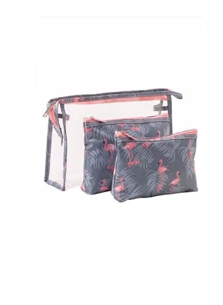 3 Piece Toiletry Bag Set Waterproof Home Travel Cosmetic Train Case Makeup Bags for Women Girls