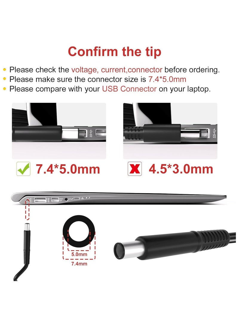65W 19.5V 3.34A Laptop Charger AC Adapter Power Supply for Dell Chromebook 11 3180 3181 P22t HA65NS5-00 DA65NM111-00 LA65NS2-01 7.4 * 5.0mm Round Tip - Image 2