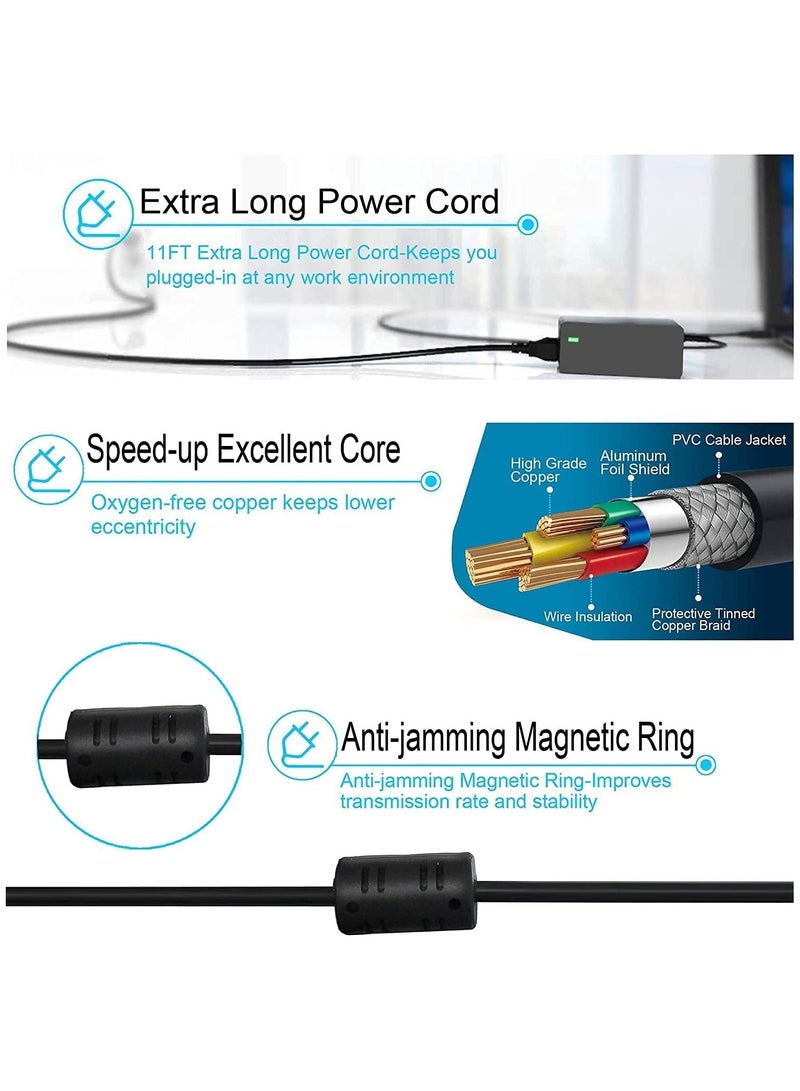 65W 19.5V 3.34A Laptop Charger AC Adapter Power Supply for Dell Chromebook 11 3180 3181 P22t HA65NS5-00 DA65NM111-00 LA65NS2-01 7.4 * 5.0mm Round Tip - Image 4