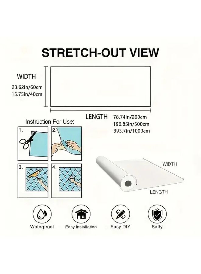 Self Adhesive Waterproof Vinyl Wallpaper Blackstone 393 7 Inch Long Easy Clean Bathroom Kitchen - Image 3