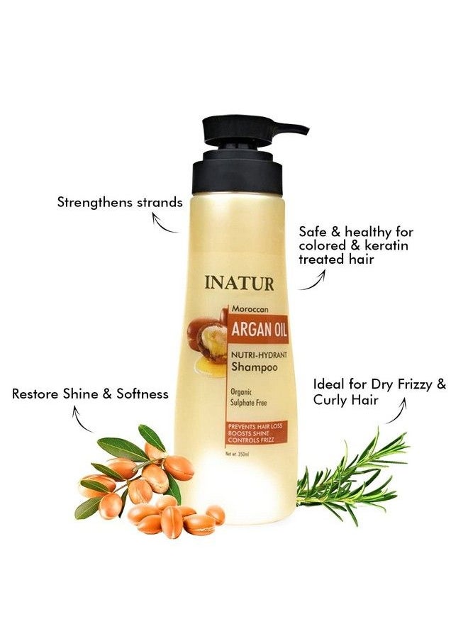 INATUR Moroccan Argan Shampoo ; For Dry & Frizzy Hair ; Hair Growth ; Boosts Shine ; Hair Strengthening & Hair Repair ; Sulphate Free ; Paraben Free ; 350 Ml  - Image 3