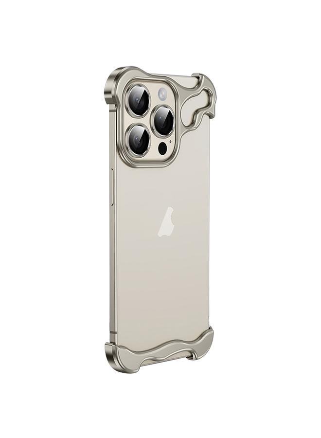 S-TOP Case For iPhone 13 Pro Frameless Metal Corner Pad Phone Case with Lens Film - Image 1